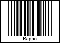Barcode des Vornamen Rappo