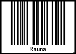 Der Voname Rauna als Barcode und QR-Code