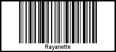Der Voname Rayanette als Barcode und QR-Code
