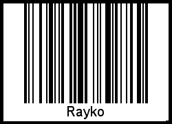 Der Voname Rayko als Barcode und QR-Code