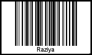 Der Voname Raziya als Barcode und QR-Code