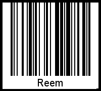 Der Voname Reem als Barcode und QR-Code