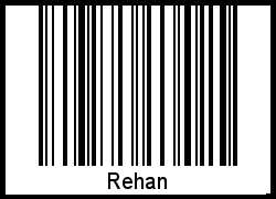 Barcode des Vornamen Rehan
