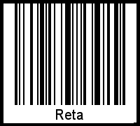 Der Voname Reta als Barcode und QR-Code