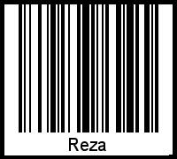 Der Voname Reza als Barcode und QR-Code