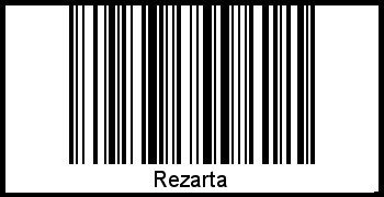 Der Voname Rezarta als Barcode und QR-Code