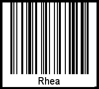 Der Voname Rhea als Barcode und QR-Code