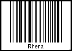 Der Voname Rhena als Barcode und QR-Code