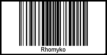 Der Voname Rhomyko als Barcode und QR-Code
