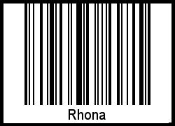 Der Voname Rhona als Barcode und QR-Code