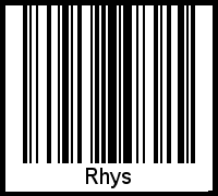 Rhys als Barcode und QR-Code