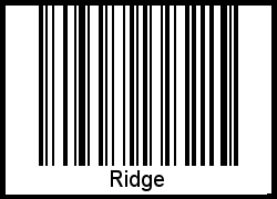 Barcode des Vornamen Ridge