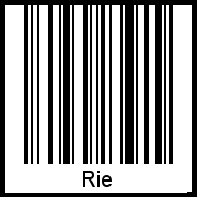 Der Voname Rie als Barcode und QR-Code