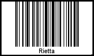 Barcode des Vornamen Rietta