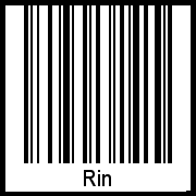 Der Voname Rin als Barcode und QR-Code