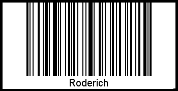 Der Voname Roderich als Barcode und QR-Code
