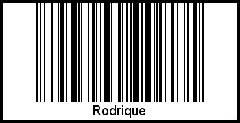 Der Voname Rodrique als Barcode und QR-Code