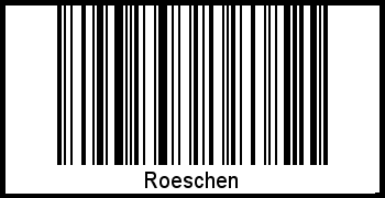 Der Voname Roeschen als Barcode und QR-Code