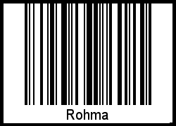 Der Voname Rohma als Barcode und QR-Code