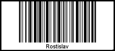 Rostislav als Barcode und QR-Code