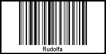 Der Voname Rudolfa als Barcode und QR-Code