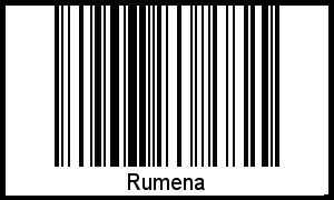 Barcode des Vornamen Rumena