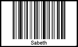Der Voname Sabeth als Barcode und QR-Code