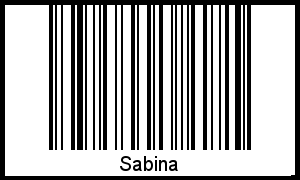 Der Voname Sabina als Barcode und QR-Code