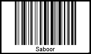 Der Voname Saboor als Barcode und QR-Code