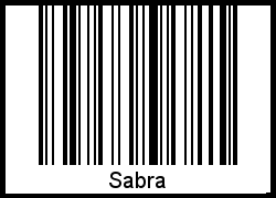 Der Voname Sabra als Barcode und QR-Code
