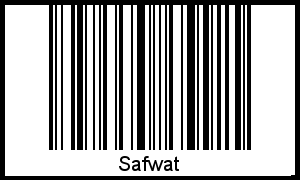 Der Voname Safwat als Barcode und QR-Code