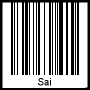 Barcode des Vornamen Sai