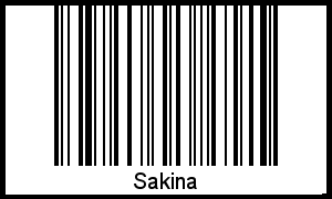 Der Voname Sakina als Barcode und QR-Code