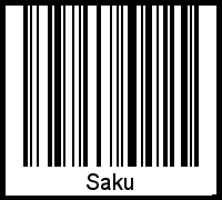 Barcode des Vornamen Saku