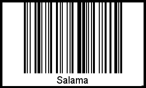 Der Voname Salama als Barcode und QR-Code