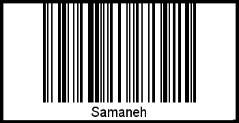 Der Voname Samaneh als Barcode und QR-Code