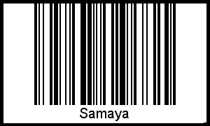 Der Voname Samaya als Barcode und QR-Code
