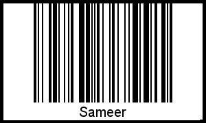 Der Voname Sameer als Barcode und QR-Code