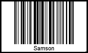 Samson als Barcode und QR-Code