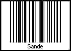 Der Voname Sande als Barcode und QR-Code