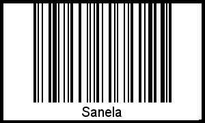 Barcode des Vornamen Sanela