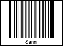 Barcode des Vornamen Sanni