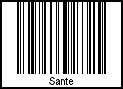 Interpretation von Sante als Barcode