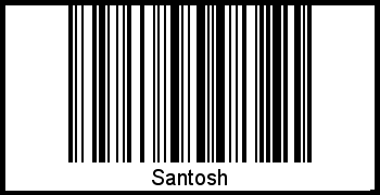 Der Voname Santosh als Barcode und QR-Code