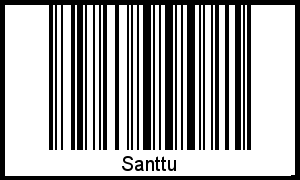 Der Voname Santtu als Barcode und QR-Code