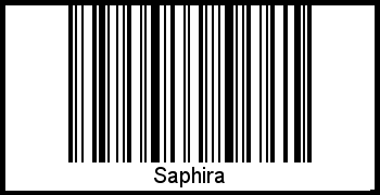 Der Voname Saphira als Barcode und QR-Code