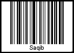 Der Voname Saqib als Barcode und QR-Code