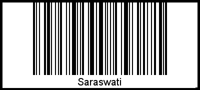 Saraswati als Barcode und QR-Code