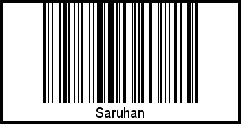 Der Voname Saruhan als Barcode und QR-Code