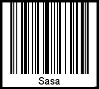 Der Voname Sasa als Barcode und QR-Code